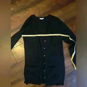 Black long sleeve button up cardigan